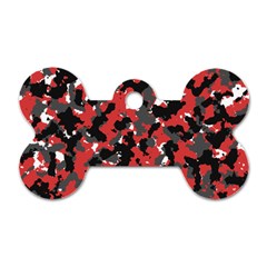 Bloodshot Camo Red Urban Initial Camouflage Dog Tag Bone (two Sides) by Mariart