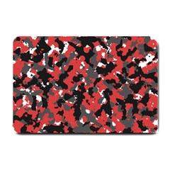 Bloodshot Camo Red Urban Initial Camouflage Small Doormat  by Mariart