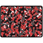 Bloodshot Camo Red Urban Initial Camouflage Fleece Blanket (Large)  80 x60  Blanket Front