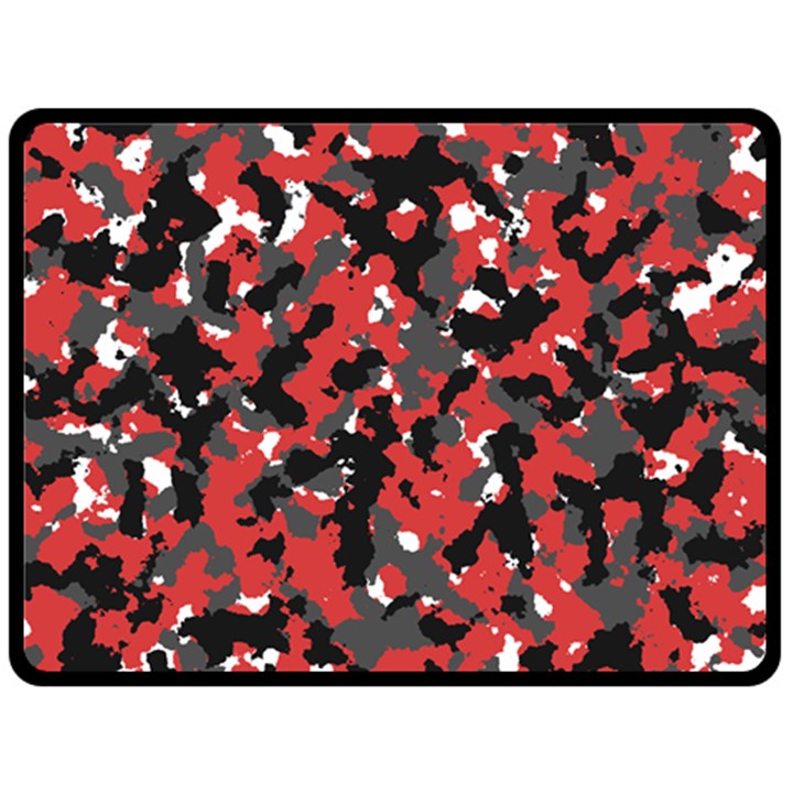 Bloodshot Camo Red Urban Initial Camouflage Fleece Blanket (Large) 