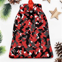 Bloodshot Camo Red Urban Initial Camouflage Ornament (bell) by Mariart