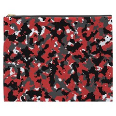 Bloodshot Camo Red Urban Initial Camouflage Cosmetic Bag (xxxl) 