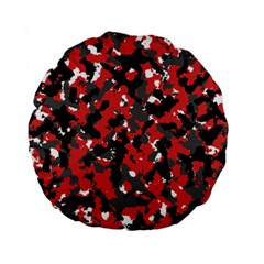 Bloodshot Camo Red Urban Initial Camouflage Standard 15  Premium Round Cushions by Mariart