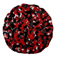 Bloodshot Camo Red Urban Initial Camouflage Large 18  Premium Round Cushions by Mariart