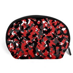 Bloodshot Camo Red Urban Initial Camouflage Accessory Pouches (large)  by Mariart