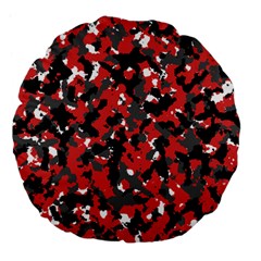 Bloodshot Camo Red Urban Initial Camouflage Large 18  Premium Flano Round Cushions by Mariart