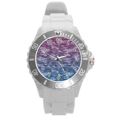 Celebration Purple Pink Grey Round Plastic Sport Watch (l) by Mariart