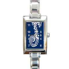 Coral Life Sea Water Blue Fish Star Rectangle Italian Charm Watch by Mariart