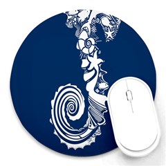 Coral Life Sea Water Blue Fish Star Round Mousepads by Mariart