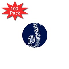 Coral Life Sea Water Blue Fish Star 1  Mini Buttons (100 Pack) 