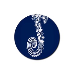 Coral Life Sea Water Blue Fish Star Rubber Coaster (round)  by Mariart