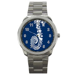 Coral Life Sea Water Blue Fish Star Sport Metal Watch by Mariart