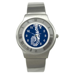 Coral Life Sea Water Blue Fish Star Stainless Steel Watch by Mariart