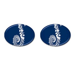 Coral Life Sea Water Blue Fish Star Cufflinks (oval) by Mariart