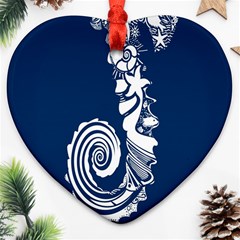 Coral Life Sea Water Blue Fish Star Heart Ornament (two Sides) by Mariart