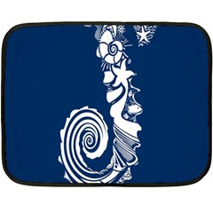 Coral Life Sea Water Blue Fish Star Fleece Blanket (mini) by Mariart