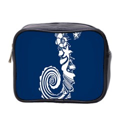 Coral Life Sea Water Blue Fish Star Mini Toiletries Bag 2-side