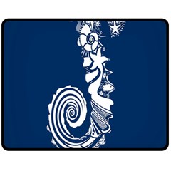 Coral Life Sea Water Blue Fish Star Fleece Blanket (medium)  by Mariart