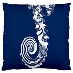 Coral Life Sea Water Blue Fish Star Large Cushion Case (two Sides) by Mariart