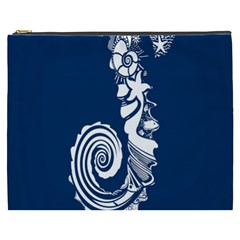 Coral Life Sea Water Blue Fish Star Cosmetic Bag (xxxl) 