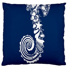 Coral Life Sea Water Blue Fish Star Large Flano Cushion Case (one Side) by Mariart