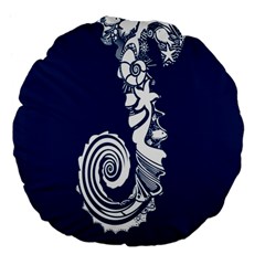 Coral Life Sea Water Blue Fish Star Large 18  Premium Flano Round Cushions by Mariart