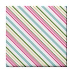 Diagonal Stripes Color Rainbow Pink Green Red Blue Tile Coasters Front