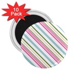 Diagonal Stripes Color Rainbow Pink Green Red Blue 2.25  Magnets (10 pack)  Front