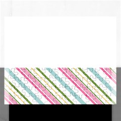 Diagonal Stripes Color Rainbow Pink Green Red Blue Rectangular Jigsaw Puzzl by Mariart