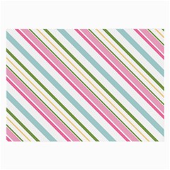 Diagonal Stripes Color Rainbow Pink Green Red Blue Large Glasses Cloth (2-side) by Mariart