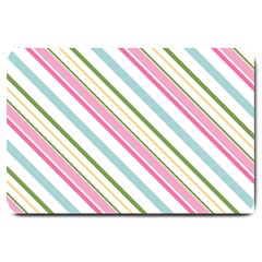 Diagonal Stripes Color Rainbow Pink Green Red Blue Large Doormat  by Mariart