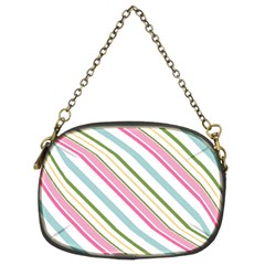 Diagonal Stripes Color Rainbow Pink Green Red Blue Chain Purses (two Sides)  by Mariart