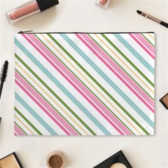 Diagonal Stripes Color Rainbow Pink Green Red Blue Cosmetic Bag (xl) by Mariart