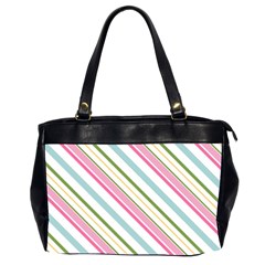 Diagonal Stripes Color Rainbow Pink Green Red Blue Office Handbags (2 Sides)  by Mariart