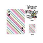 Diagonal Stripes Color Rainbow Pink Green Red Blue Playing Cards 54 (Mini)  Front - Spade2