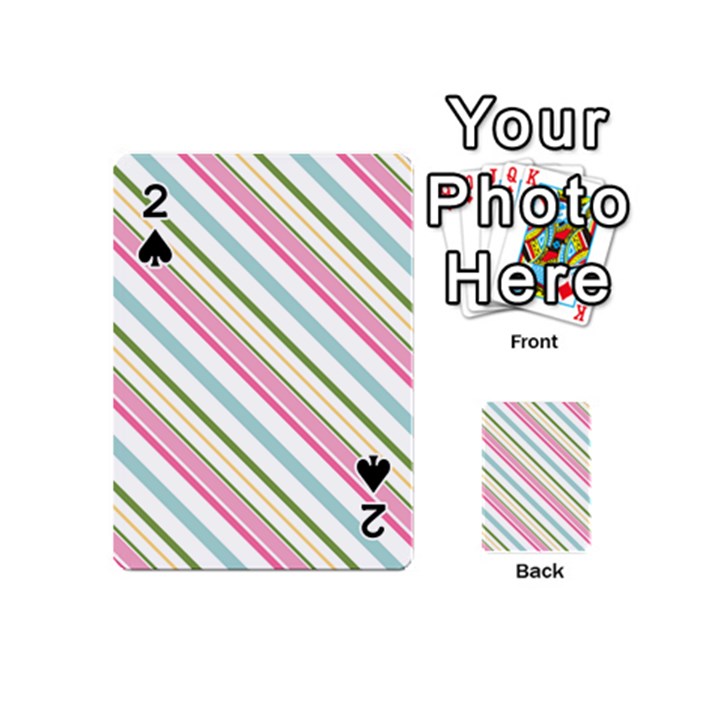 Diagonal Stripes Color Rainbow Pink Green Red Blue Playing Cards 54 (Mini) 