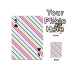 Diagonal Stripes Color Rainbow Pink Green Red Blue Playing Cards 54 (Mini)  Front - Spade5