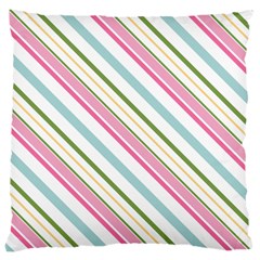 Diagonal Stripes Color Rainbow Pink Green Red Blue Large Cushion Case (two Sides) by Mariart