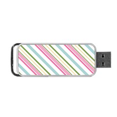 Diagonal Stripes Color Rainbow Pink Green Red Blue Portable Usb Flash (one Side) by Mariart