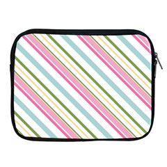 Diagonal Stripes Color Rainbow Pink Green Red Blue Apple Ipad 2/3/4 Zipper Cases by Mariart