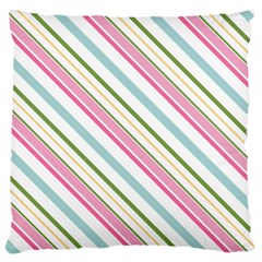 Diagonal Stripes Color Rainbow Pink Green Red Blue Large Flano Cushion Case (one Side) by Mariart