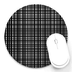 Crosshatch Target Line Black Round Mousepads by Mariart