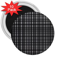 Crosshatch Target Line Black 3  Magnets (10 Pack)  by Mariart