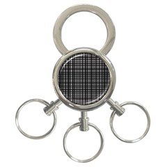 Crosshatch Target Line Black 3-ring Key Chains by Mariart