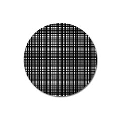 Crosshatch Target Line Black Magnet 3  (round) by Mariart