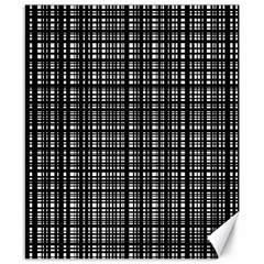 Crosshatch Target Line Black Canvas 8  X 10  by Mariart