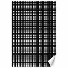 Crosshatch Target Line Black Canvas 24  X 36  by Mariart