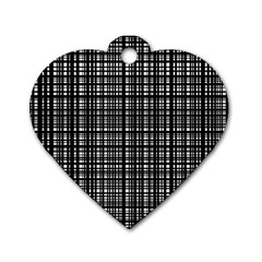 Crosshatch Target Line Black Dog Tag Heart (one Side) by Mariart