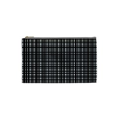 Crosshatch Target Line Black Cosmetic Bag (small)  by Mariart