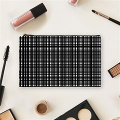 Crosshatch Target Line Black Cosmetic Bag (medium)  by Mariart